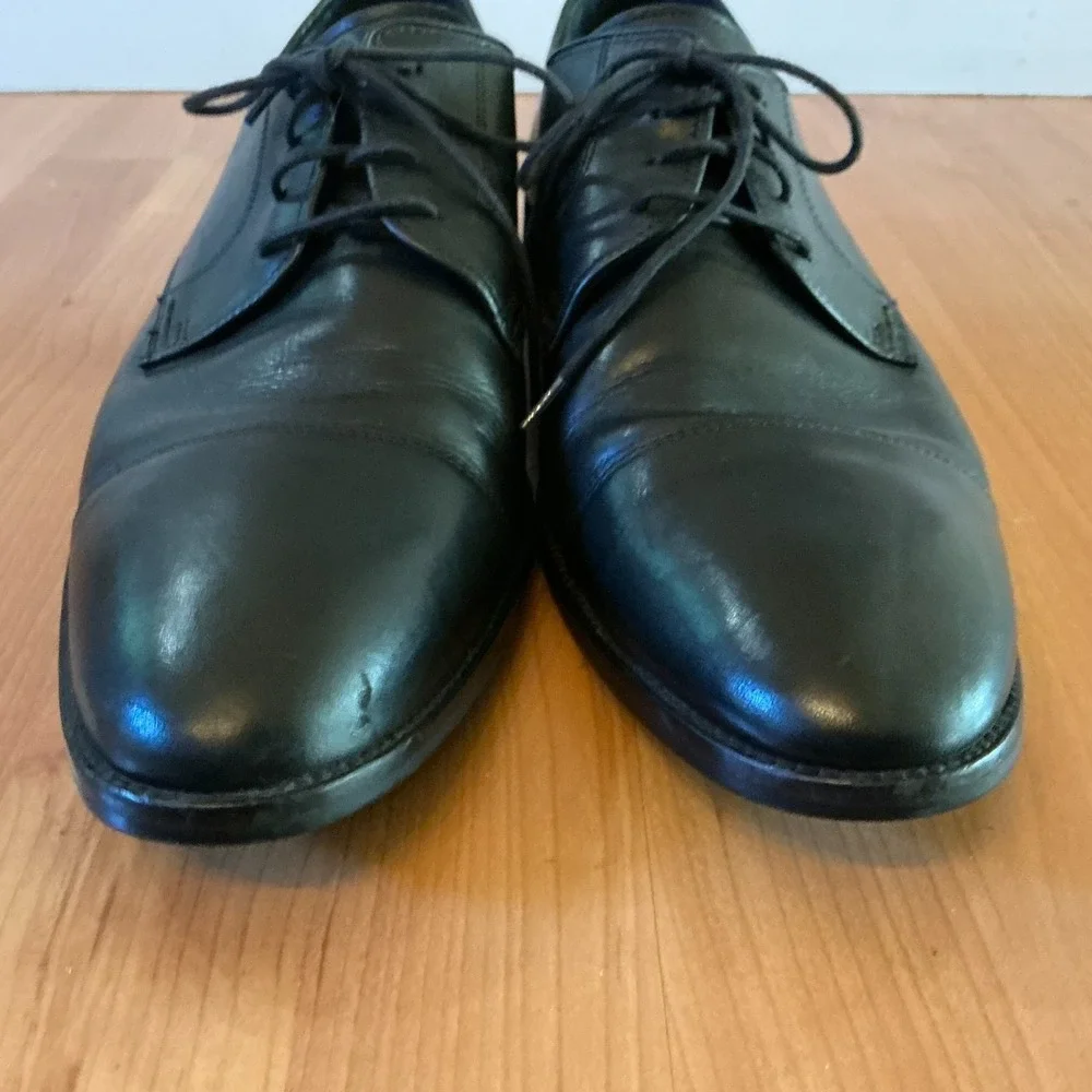 Cole Haan Lenox Hill Grand.OS Cap Toe Derby Dress Shoes Black Leather 13M C11630